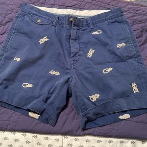 Bedford Chinos Tying Knots Blue Shorts - Large